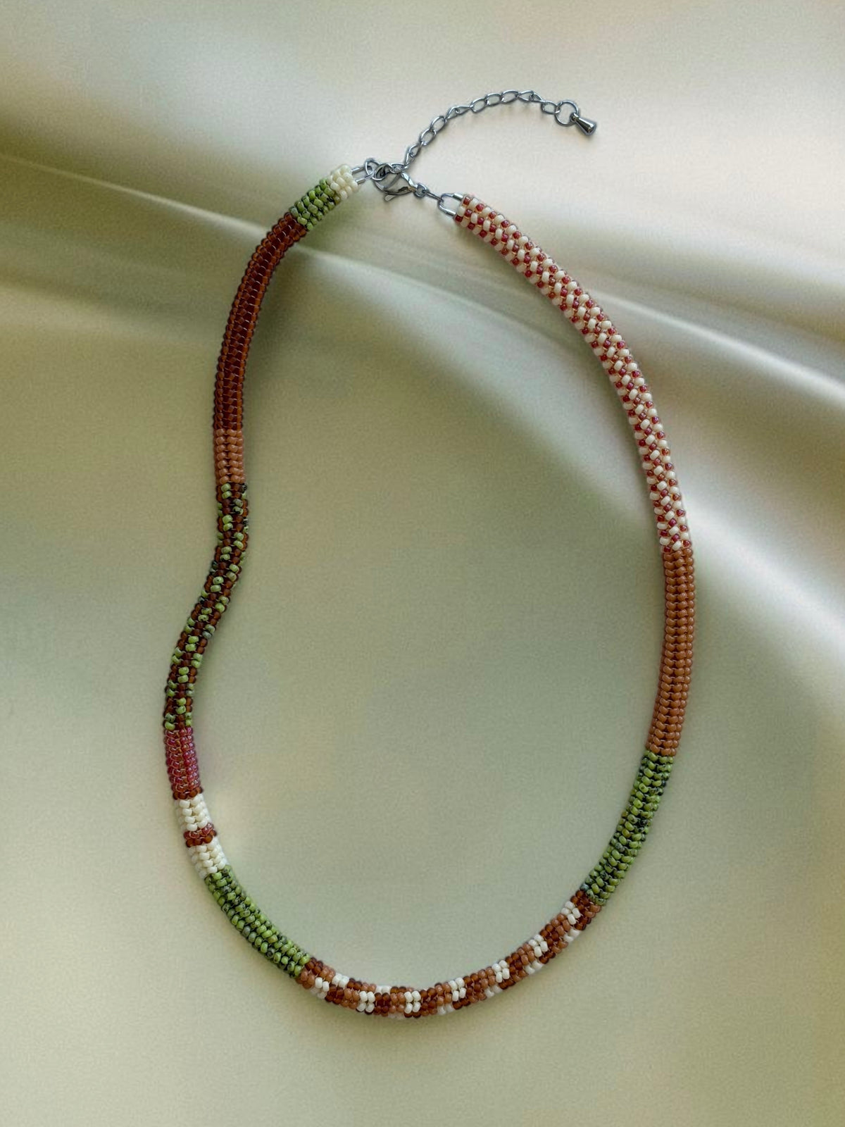 Pistachio Patch Beaded Necklace
