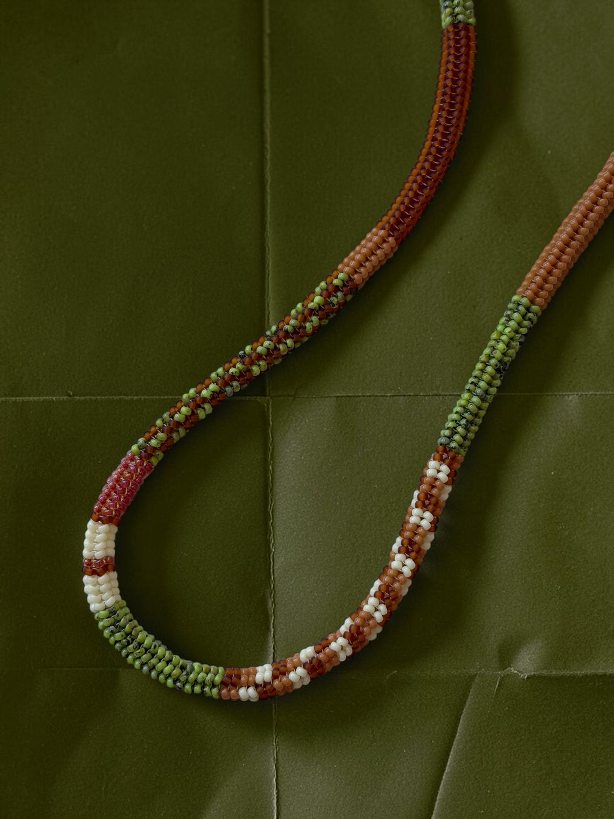 Pistachio Patch Beaded Necklace